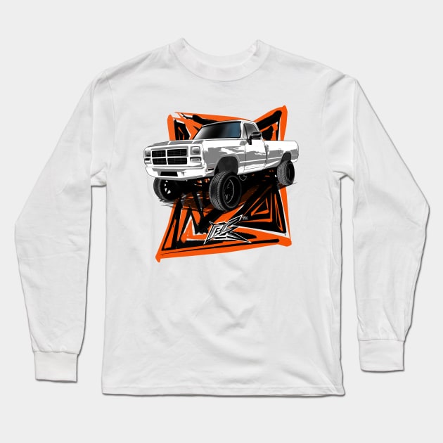 dodge first gen truck white Long Sleeve T-Shirt by naquash